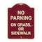 Signmission No Parking on Grass or Sidewalk Parking Heavy-Gauge Aluminum Sign, 24" x 18", BU-1824-23698 A-DES-BU-1824-23698 - alternate 1